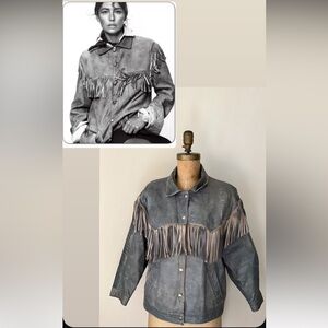Rare Vintage 1960’s-1970’s Leather Fringe Jacket Rodeo Cowboy Cowgirl